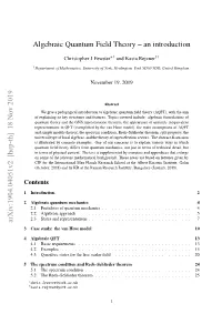 Algebraic Quantum Field Theory--An Introduction
