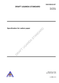 DRAFT UGANDA STANDARD First Edition 2015-Mm-Dd