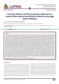 Economic Returns of Foliar Fungicides Application to Control Yellow Rust in Bread Wheat Cultivars in Arsi High Lands of Ethiopia