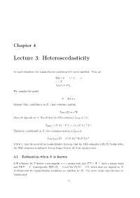 Lecture 3: Heteroscedasticity