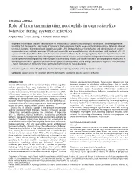 Role of Brain Transmigrating Neutrophils in Depression-Like Behavior During Systemic Infection