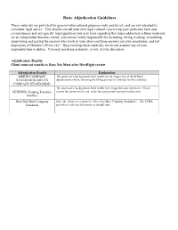 Basic Adjudication Guidelines