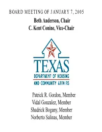 Board Book for January 7, 2005