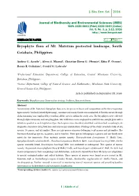 Bryophyte Flora of Mt. Matutum Protected Landscape, South Cotabato, Philippines