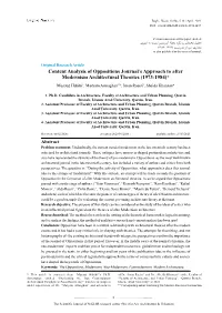 Content Analysis of Oppositions Journal's Approach to After