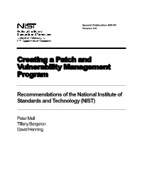 Creating a Patch and Vulnerability Management Program