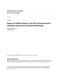 (DFT) Architecture and It's Verification Using Universal Verification Methodology