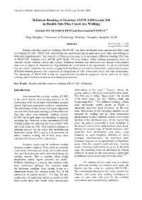 Diffusion Bonding of Stainless ASTM A240 Grade 304 in Double Side Flux Cored Arc Welding