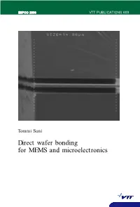Direct Wafer Bonding for MEMS and Microelectronics