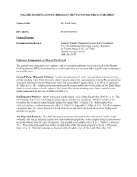 Hazard Ranking System (Hrs) Documentation Record Cover Sheet