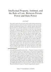 Intellectual Property, Antitrust, and the Rule of Law: Between Private Power and State Power