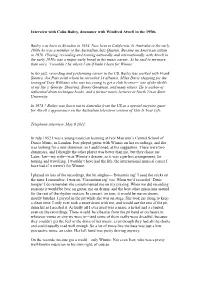 Interview with Colin Bailey, Drummer with Winifred Atwell in the 1950S