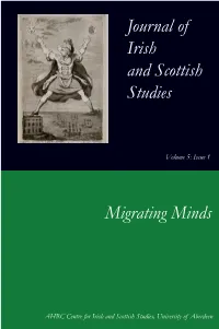 Journal of Irish and Scottish Studies Migrating Minds