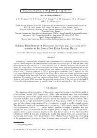 Relative Distributions of Dreissena Bugensis and Dreissena Polymorpha