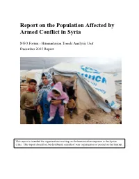 Report on the Population Affected by Armed Conflict in Syria