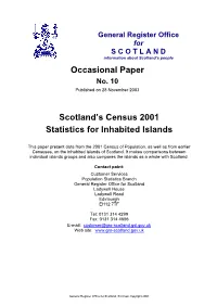 Statistics for Inhabited Islands