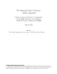 The Missing Profits of Nations: Online Appendix