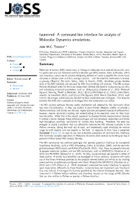 A Command-Line Interface for Analysis of Molecular Dynamics Simulations