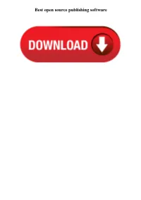 Best Open Source Publishing Software