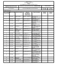 (CHAPTER V , PARA 25) FORM 9 List of Applications for Inclusion