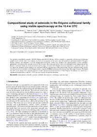 Compositional Study of Asteroids in the Erigone Collisional Family Using Visible Spectroscopy at the 10.4 M GTC