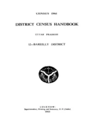 District Census Handbook, 12-Bareiliy, Uttar Pradesh