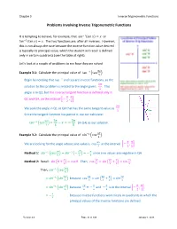 Inverse Trig Problems
