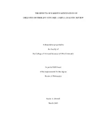 A META-ANALYTIC REVIEW a Dissertation Presented to The
