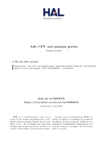 Ads₄/CFT₃ and Quantum Gravity