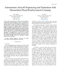Autonomous Aircraft Sequencing and Separation with Hierarchical Deep Reinforcement Learning