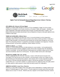 Digital Tools Training Participant Bios