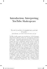 Interpreting Youtube Shakespeare