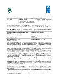 Título Del Proyecto: Catalizando La Implementación De Un Programa De