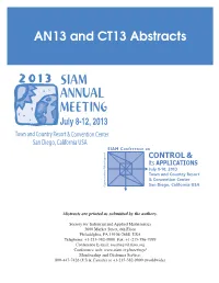 AN13 and CT13 Abstracts