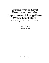 Ground-Water-Level Monitoring and the Importance of Long-Term Water-Level Data U.S