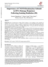 Importance of CNOT8 Deadenylase Subunit in DNA Damage Responses Following Ionizing Radiation (IR)