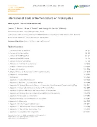 International Code of Nomenclature of Prokaryotes