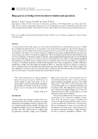 Ring Species As Bridges Between Microevolution and Speciation