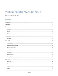 Virtual Pinball Machine Build
