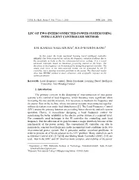 Lfc of Two Interconnected Power System Using Intelligent Controller Method