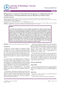 Mitigations in Selected Haemostatic Parameters in Administration of Graded Doses of Dexamethasone and Its Blockers in Wister