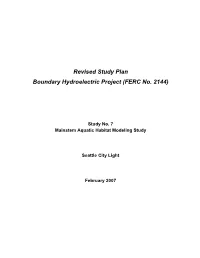 Revised Study Plan Boundary Hydroelectric Project (FERC No