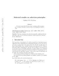 Selected Results on Selection Principles