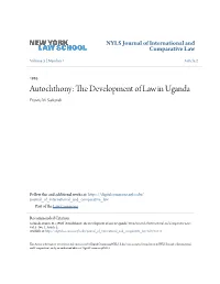 The Development of Law in Uganda*