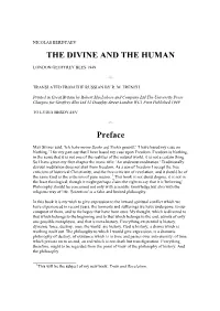 THE DIVINE and the HUMAN Preface