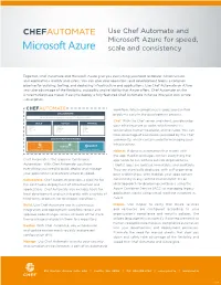 Use Chef Automate and Microsoft Azure for Speed, Scale and Consistency