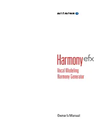 Vocal Modeling Harmony Generator