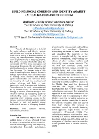 Building Social Cohesion and Identity Against Radicalization and Terrorism