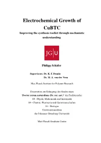 Electrochemical Growth of Cubtc Improving the Synthesis Toolkit Through Mechanistic Understanding
