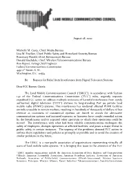 LMCC Urges FCC Action on Harmful Interference from DTV Stations